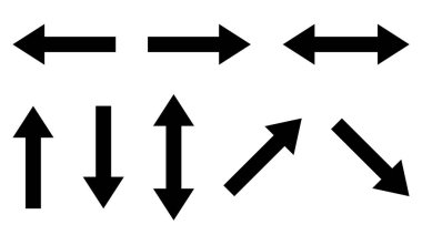 Farklı yönlere saplanmış basit siyah oklar.