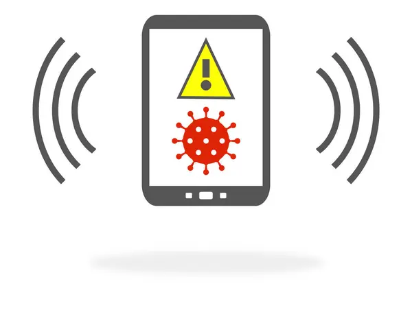 Covid Warning Smartphone — Stock Photo, Image