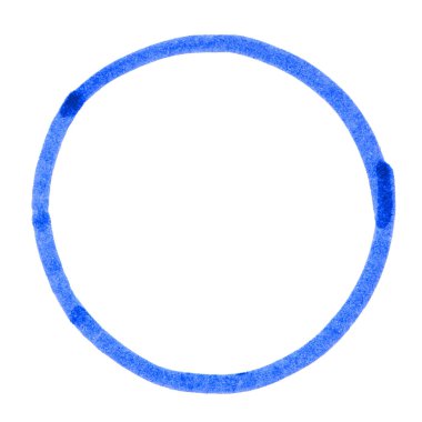 Sketch of empty hand drawn circle made with blue pencil
