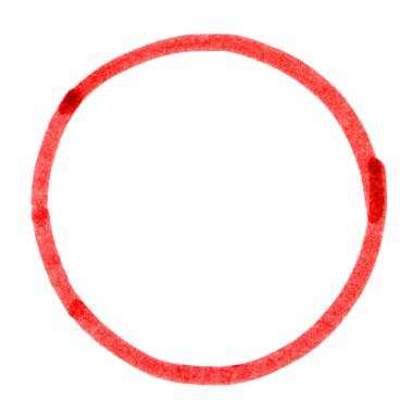 Sketch of empty hand drawn circle made with red pencil