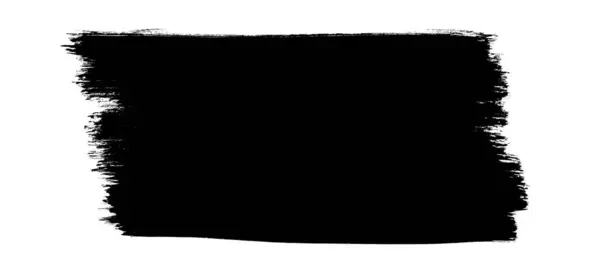 白を背景にコピースペースと非常に汚い黒のペイントブラシバナー — ストック写真