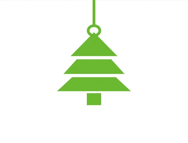 Hanging Green Fir Tree Christmas Decoration — Stock Photo, Image