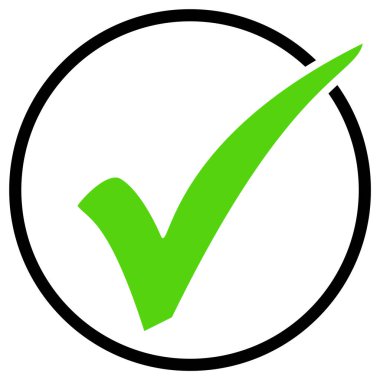 Çember içinde yeşil tik simgesi - Kontrol et veya onayla