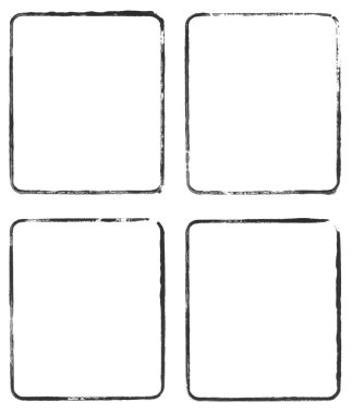 Siyah grunge renginde 4 boş şablon çerçevesi
