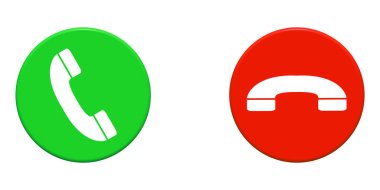 2 yeşil ve kırmızı telefon düğmesi