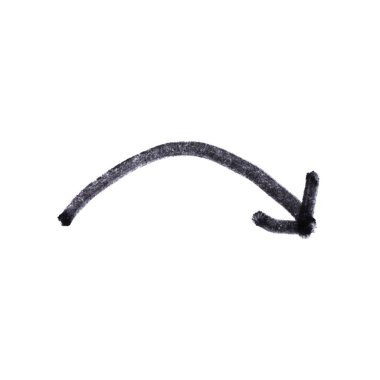 El çizimi ok ve eğri çizgi aşağı - boya fırçası çizim