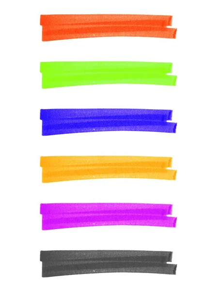 stock image Set of pencil markings - Hand drawn background template with 6 colors