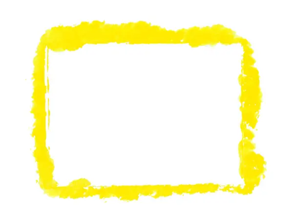 Yellow Rectangle Painted Brush — Stock Photo, Image