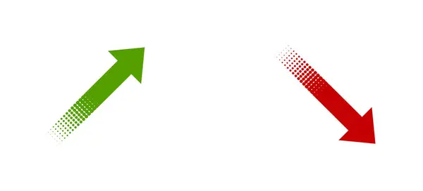 Red Green Arrow Gradient Dots Showing Direction — Stock Photo, Image