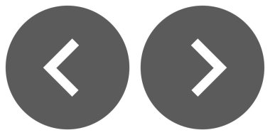 İki yuvarlak gri düğme ve ileri geri oklar