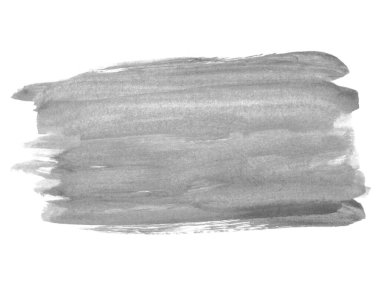 Fotokopi alanı olan beyaz arkaplanda gri suluboya fırça darbesi