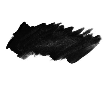 Fotokopi alanı olan beyaz arkaplanda siyah kirli suluboya fırça darbesi