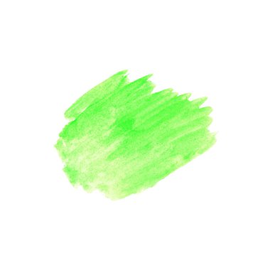 Beyaz arkaplanda izole edilmiş yeşil suluboya ögesi