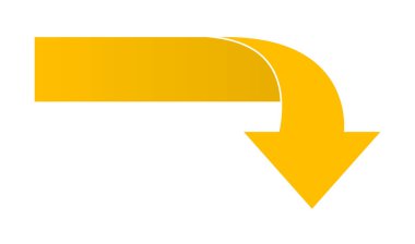 Sarı turuncu ok işareti kıvrım ve aşağıdaki boşluğu kopyala