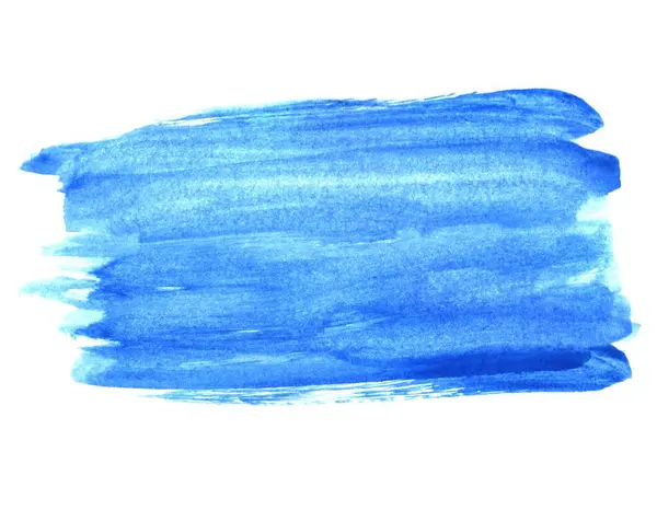 Blue Dirty Watercolor Brushstroke White Background Copy Space — Stock Photo, Image
