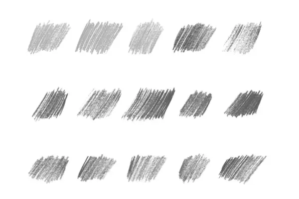 Set of 15 hand drawn pencil textures with black color