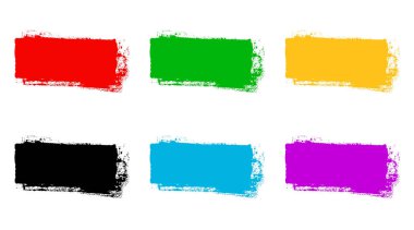 6 renkli fırça darbesinden oluşan koleksiyon
