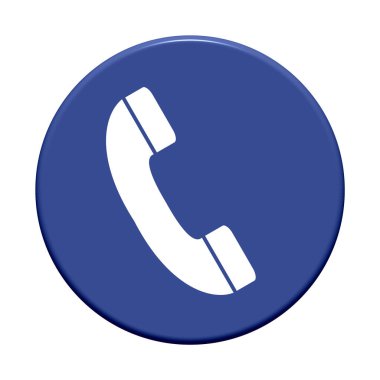 Acil Hattı simgesi olan yuvarlak mavi düğme