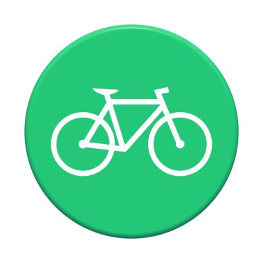 Yuvarlak yeşil düğmeli bisiklet simgesi