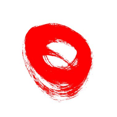 Kirli el boyası kırmızı fırça darbesi çemberi