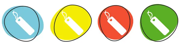 Botones Colores Que Muestran Los Iconos Etiqueta Azul Amarillo Rojo —  Fotos de Stock