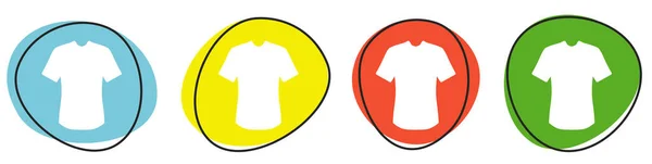Botones Colores Que Muestran Los Iconos Camiseta Azul Amarillo Rojo —  Fotos de Stock