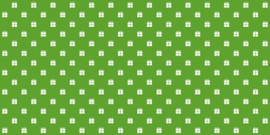 Hediye simgeleri içeren yeşil arkaplan veya paket kağıdı