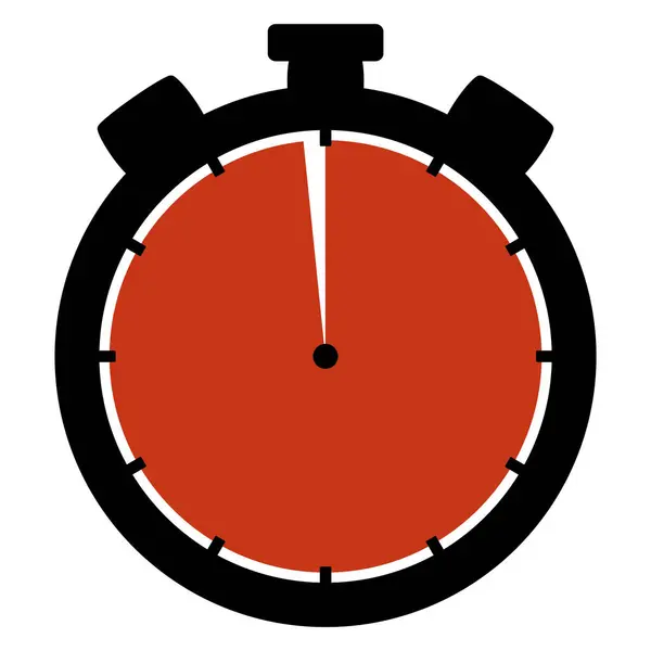 Kronometre Simgesi Siyah Kırmızı Saniye Veya Dakika — Stok fotoğraf