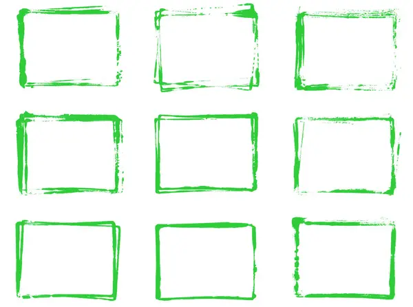 Cool Green Stamp Paintbrush Frames Copy Space — Stock Photo, Image