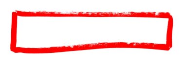 Kalemle kırmızı renge boyanmış kirli dikdörtgen çerçeve
