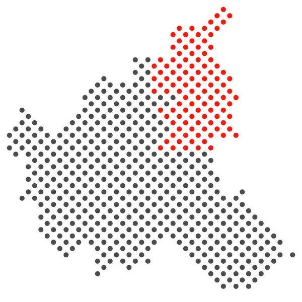 Distrito Wandsbek Hamburgo Mapa Simples Com Pontos — Fotografia de Stock