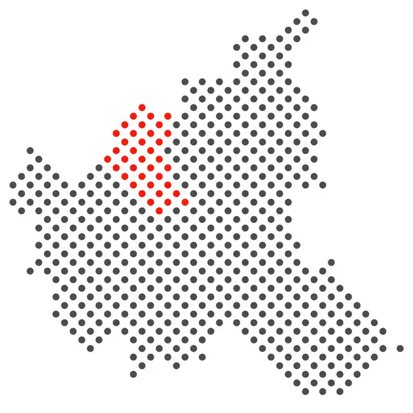 District Eimsbuettel Hamburg Simple Map Dots — Stock Photo, Image