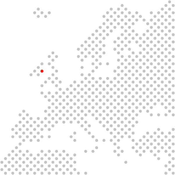 City Dublin Ireland Mapa Pontilhado Simples Europa Com Posição Vermelha — Fotografia de Stock