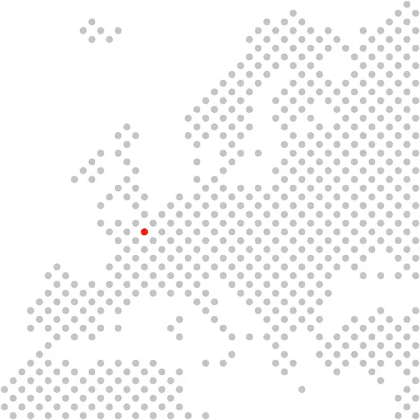 City Paris France Mapa Pontilhado Simples Europa Com Posição Vermelha — Fotografia de Stock