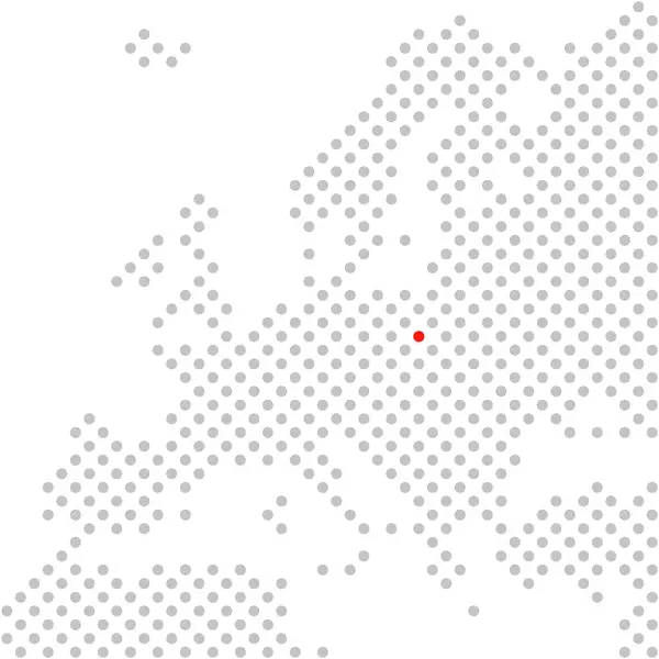 City Warsaw Poland Simple Dotted Map Europe Red Position — Stock Photo, Image