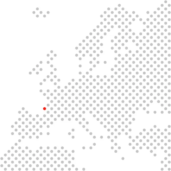 Cidade Bordéus França Mapa Pontilhado Simples Europa Com Posição Vermelha — Fotografia de Stock