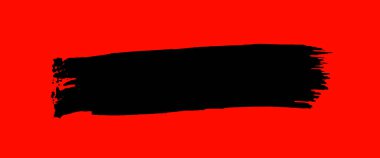 Kırmızı arkaplanda siyah fırça izi