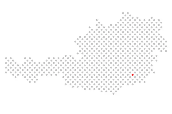 City Graz Austria Simplified Map Red Location Dot — Stock Photo, Image