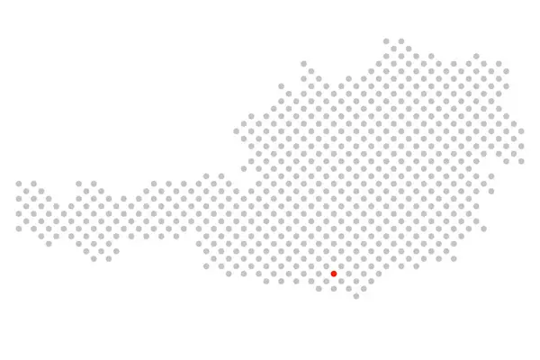 City Klagenfurt Austria Simplified Map Red Location Dot — Stock Photo, Image