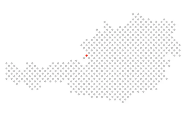 City Salzburg Austria Simplified Map Red Location Dot — Stock Photo, Image