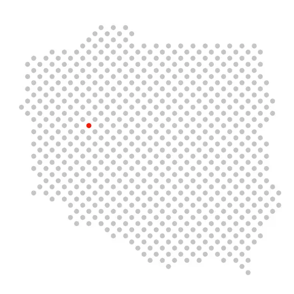 City Poznan Posen Poland Simplified Map Red Location Dot — Stock Photo, Image