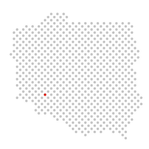 City Wroclaw Poland Simplified Map Red Location Dot — Stock Photo, Image