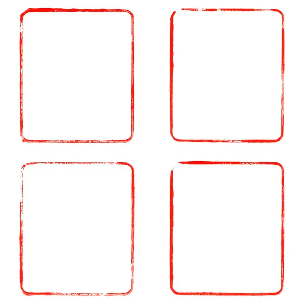 Sketch Hand Painted Stencil Frames Red Color — Stock Photo, Image