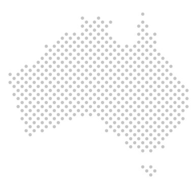 Gri noktalı Avustralya 'nın basitleştirilmiş haritası