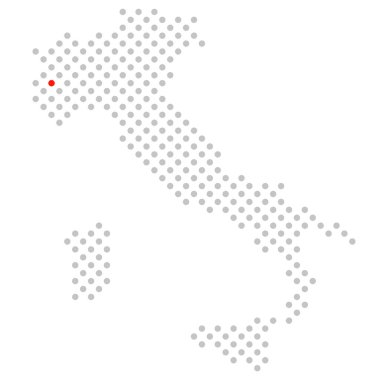 Torino - Kırmızı işaretli İtalya 'nın Noktalı Haritası