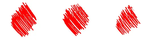 Collection Red Colored Pencil Scribble White Background — Stock Photo, Image