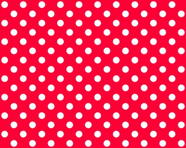 Kırmızı zemin üzerine beyaz daireler