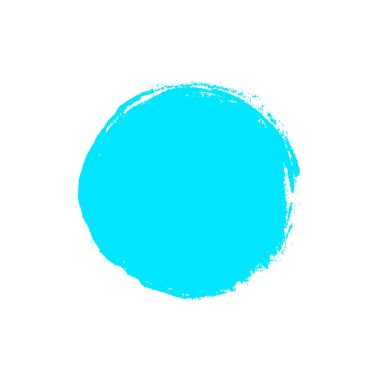 Açık mavi boya fırçası çemberi veya düğme şablonu çizimi