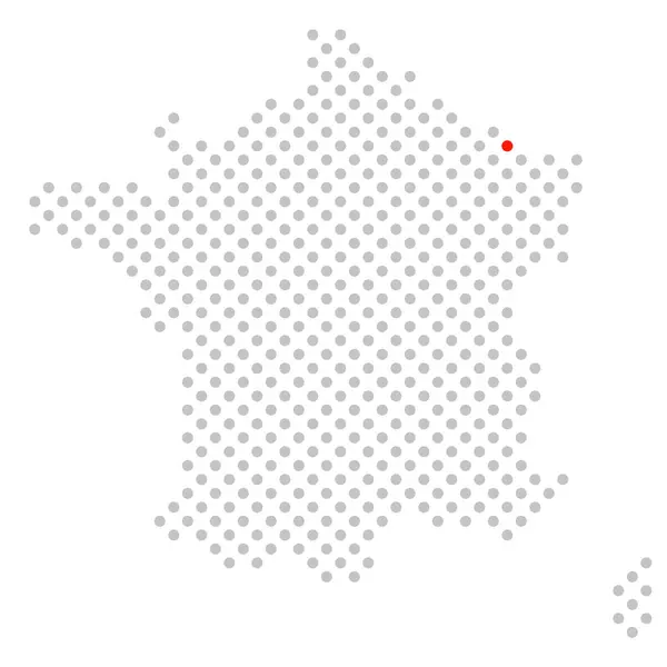 Metz Dotted Map France Red Marking — Stock Photo, Image