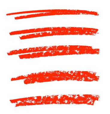 5 el boyalı fırça darbelerinin kırmızı renkli çizimi